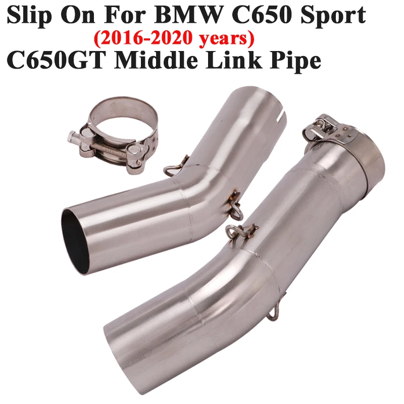 

Slip On For BMW C650 Sport C650GT C600 Sport 2016 - 2020 Motorcycle Exhaust Escape Modify Middle Connect Link Pipe 51mm Muffler