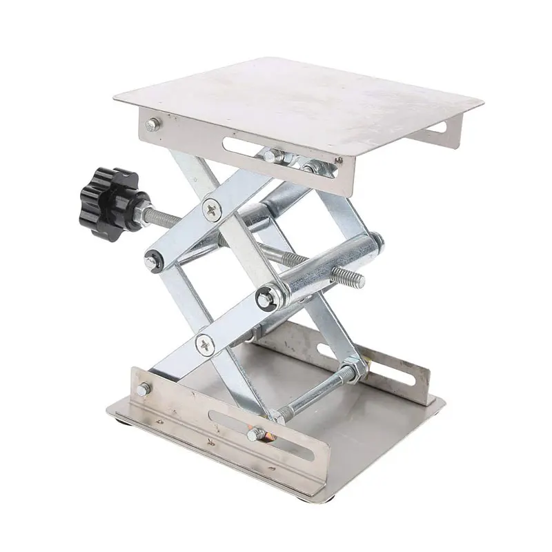 Enlarge Stainless Steel Router Lift Table Woodworking Engraving Lab Lifting 150*150 mm  Stand Rack Lift Platform