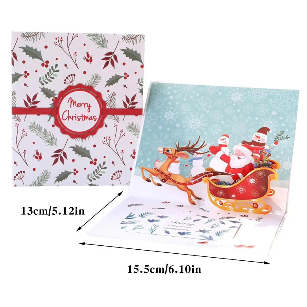 Рождественская открытка с 3D полой ручной работы для друзей влюбленных семейная