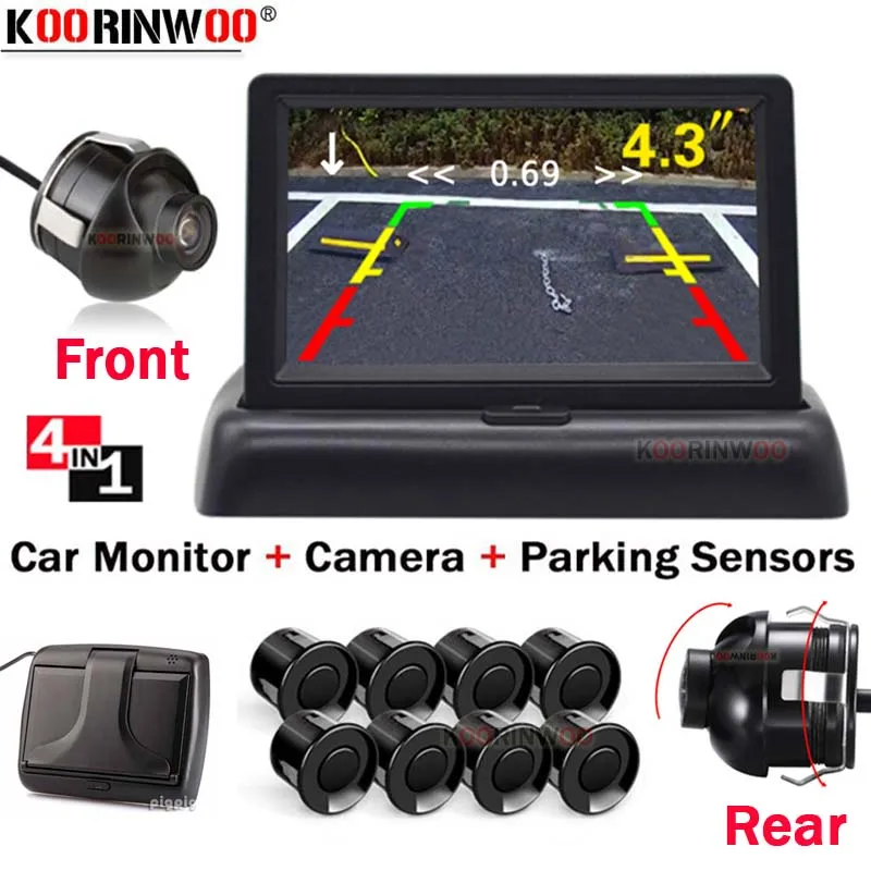 Koorinwoo для Sony CCD 360 Parktronik со складным монитором видео Датчик парковки s 8 радар Alart