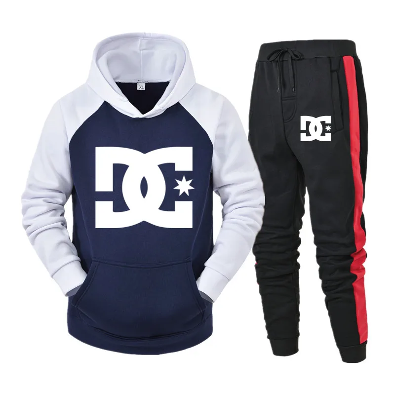 

2021 New Men's Comfortable/Sweat-proof Sportswear 2 Piece Hoodie + Pants Set Hooded Men's Sportswear Street Jacket Set