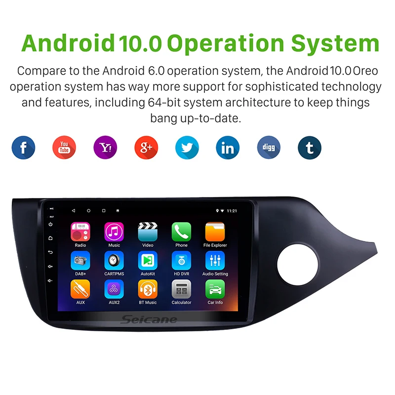 Seicane Android 10 0 автомобильный Радио мультимедийный плеер gps навигация для Kia Ceed 2012-2014