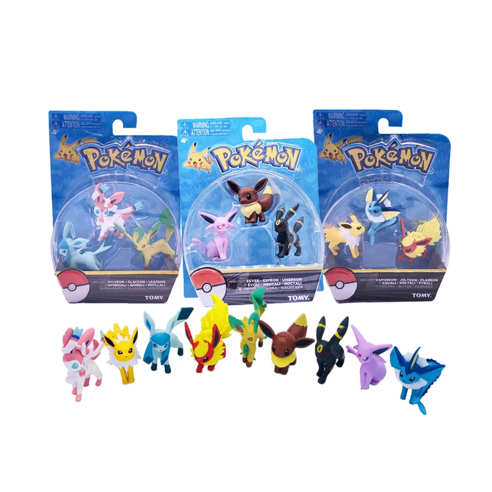 Оригинальные фигурки покемонов Takara Tomy куклы Eevee 18 см ПВХ модели игрушек для детей