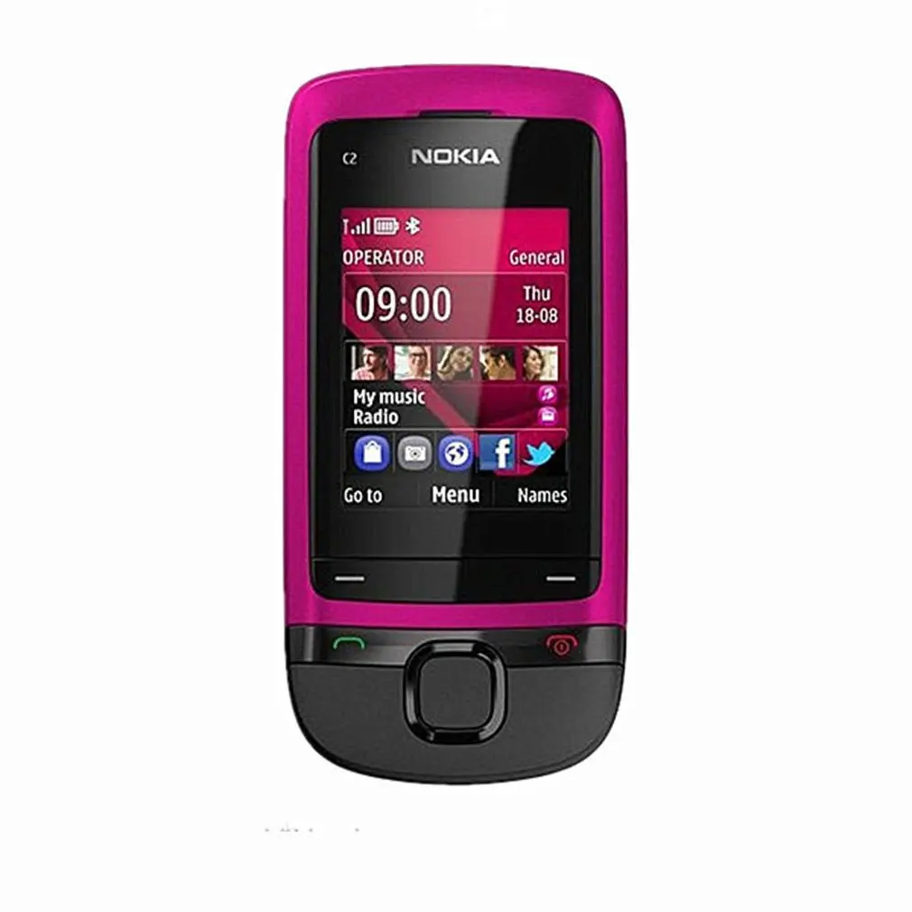 Renovated Nokia C2-05 Slide Cell Phone Mp3 Player 0.3Mp Camera 3.5Mm Jack Unlocked Phone Support Tf Card