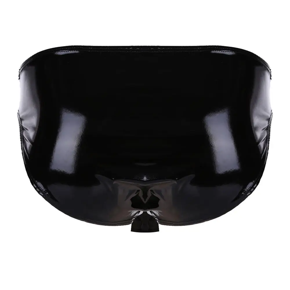 Мужское нижнее белье сексуальные трусы с открытым пенисом латексные мужские