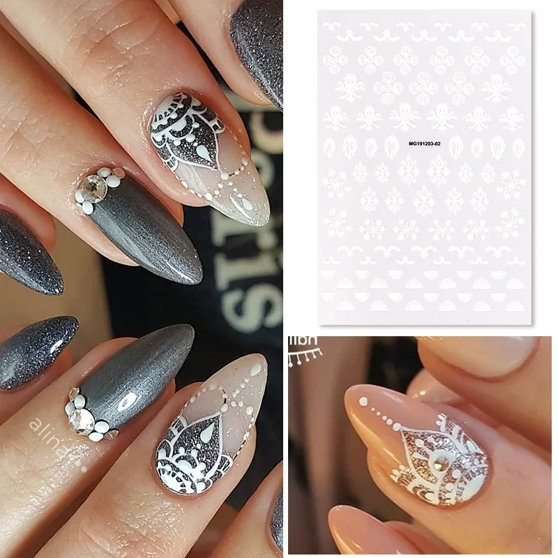 

5pcs manicure sticker DIY Nail Decal lace flower shape nail sticker