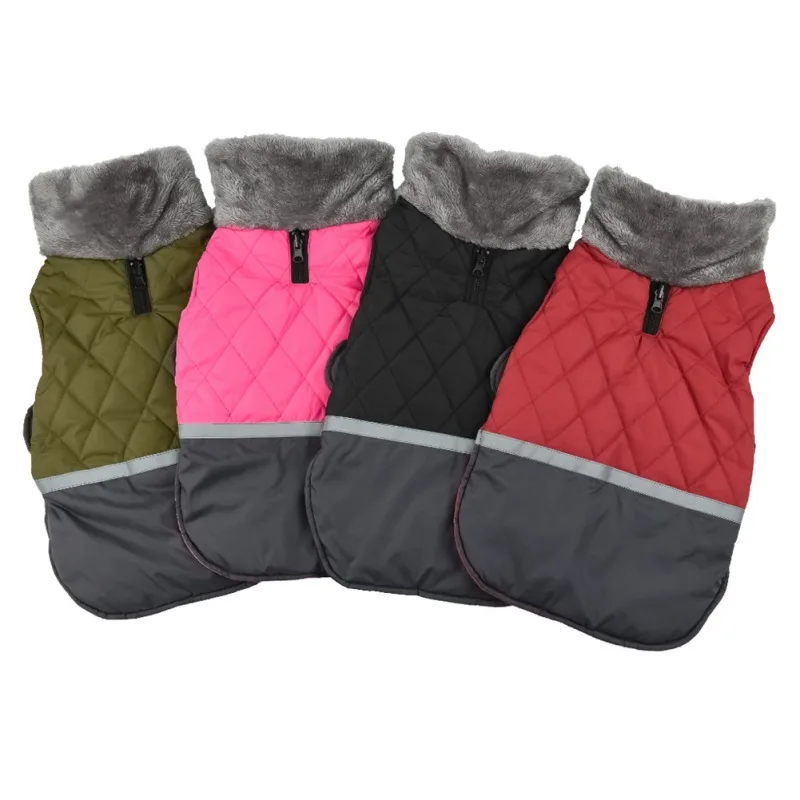 

Warm Dog Clothes Fleece Collar Reversible Dog Coats For Small Dogs Waterproof Warm Puppy Reflective Jacket For Cold Winter