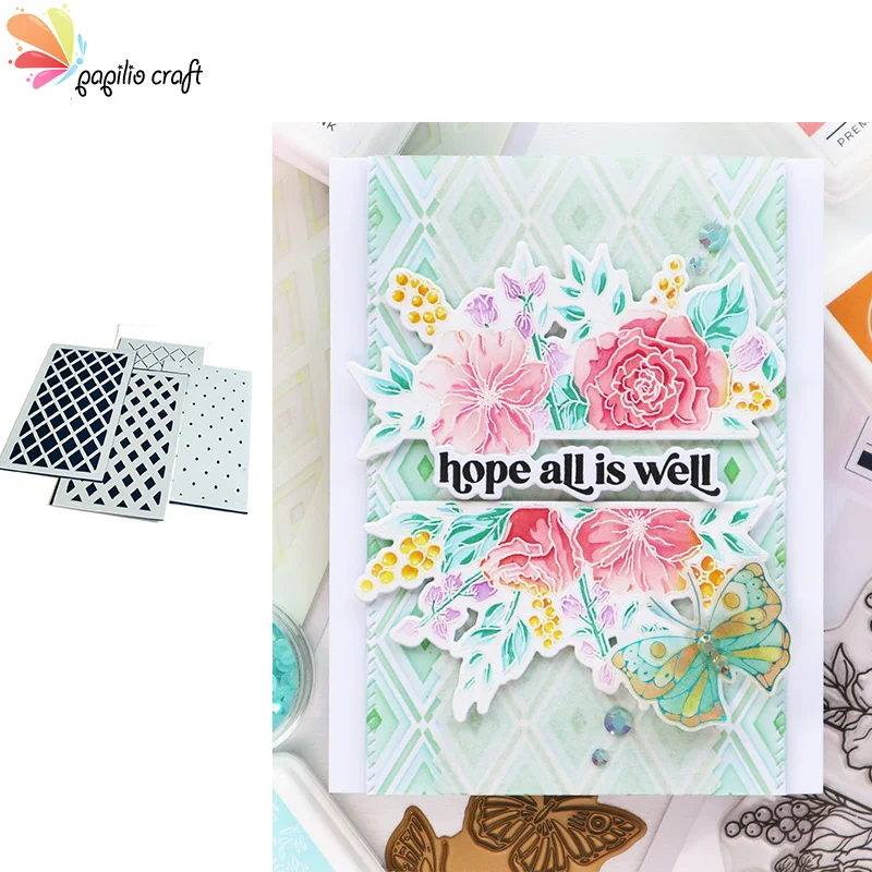 

Nice diamond pattern Metal Cutting Stencil DIY Scrapbooking Easter Craft Embossing Making Stencil 2021 new