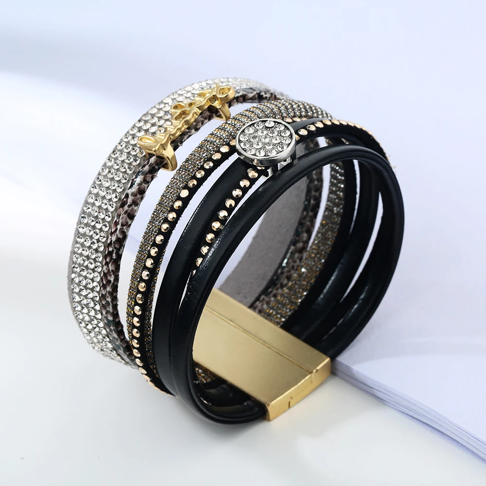 Pulseras Mujer, модный кожаный браслет, магнитные браслеты и браслеты для женщин и мужчин, ювелирное изделие, очаровательный Pulseira masculina