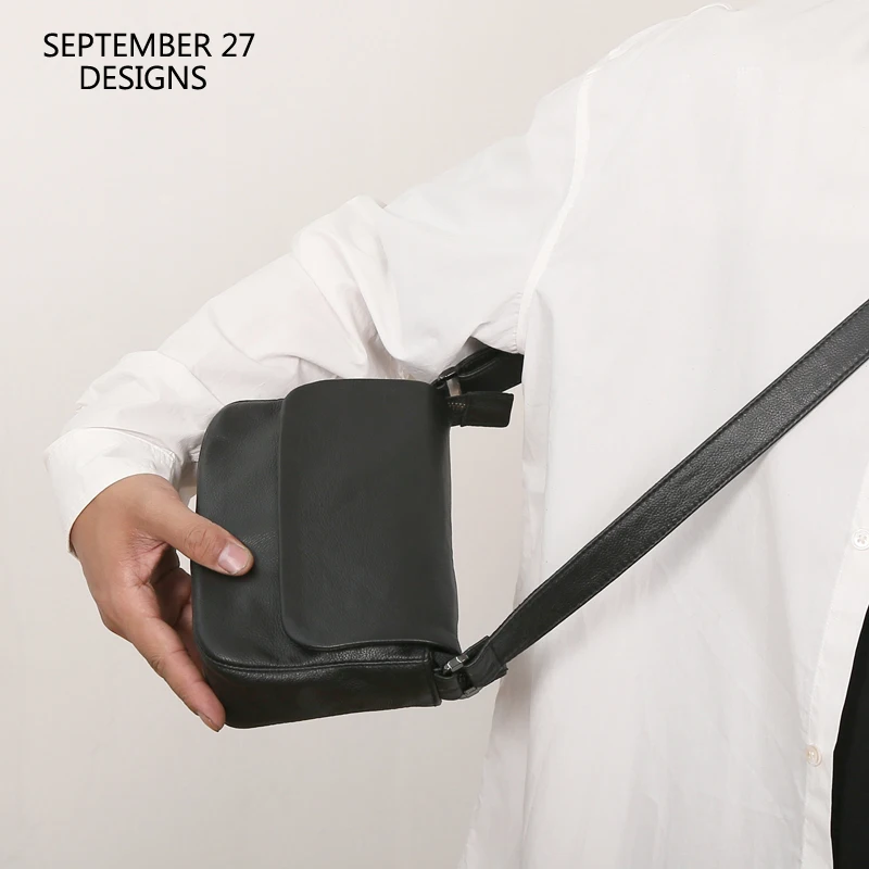 Сумка-мессенджер мужская из натуральной кожи маленький саквояж кросс-боди