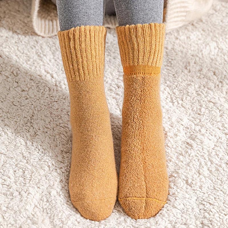 3 Pairs Womens Cashmere Wool Socks Winter Warm Thick Hiking Boot Thermal Cozy Crew Cabin Ladies Work Soft Socks for Cold Weather