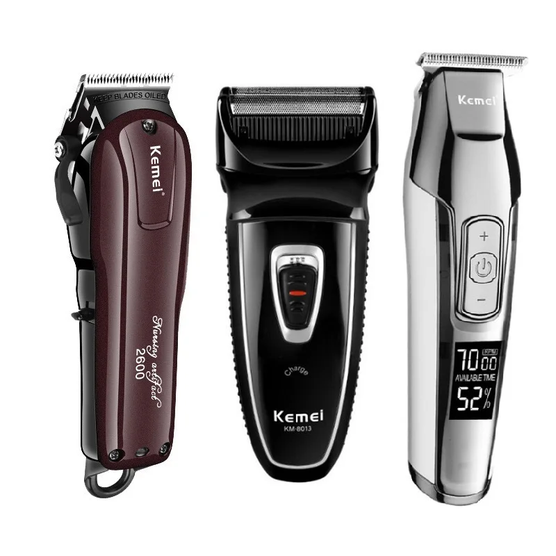 Kemei Professional Electric Hair Clipper Rechargeable Cordless Hair Trimmer Beard Shaver Hair Cutting Machine Hair Cutter Barber
