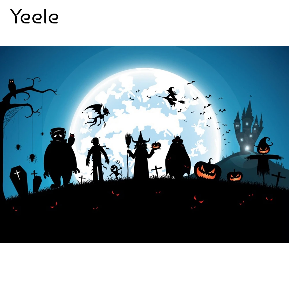 

Yeele Halloween Photography Baby Birthday Backdrops Photocall Moon Castle Ghost Photographic Background For Kids Photo Studio