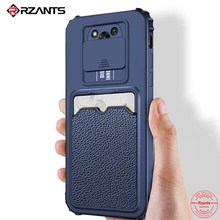 Rzants For Xiaomi POCO X3 NFC POCO X3 PRO Case Slide Camera Lens Protection Four Conor Card Slot Holder Wallet Thin Armor Cover