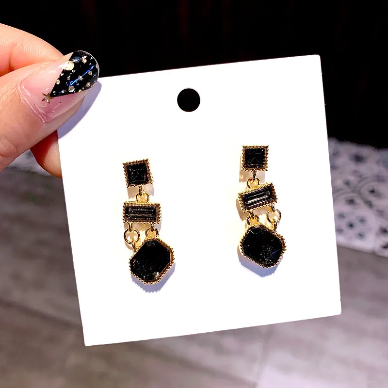 Лидер продаж 2019 длинные висячие серьги в Корейском стиле с мелкими кристаллами