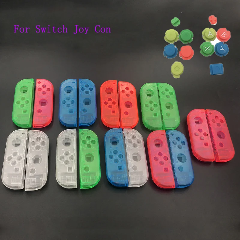 

Clear Housing Replacement Shell Case Cover & Colorful A B X Y Button for Nintendo Switch Controller Joy-con