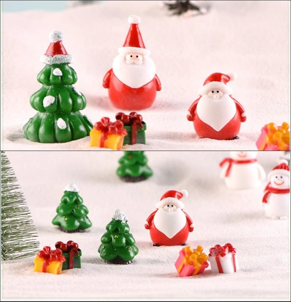 Christmas Miniature Santa Claus Snowman Sled Reindeer Terrarium Figurines Fairy Garden Decor Snow Landscape Model 1Pc | Дом и сад