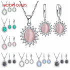 Женский комплект украшений из колье и серёг, из стерлингового серебра 925 пробы, свадебные ювелирные изделия для подарка