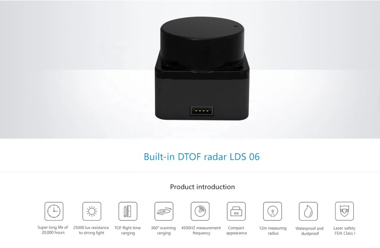 Günstig LS/LD06 4500Hz Messung Frequancy 360 Grad Scannen Palette 3D Wasserdicht Und Staubdicht LIDAR Sensor