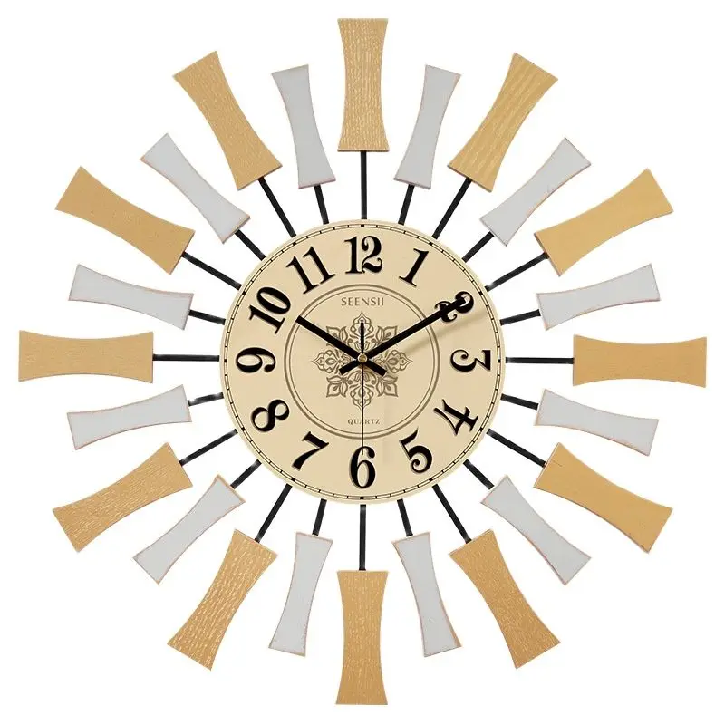 

Gold Nordic Wall Clock Metal Luxury Home Living Room Decoration Creative Mute Wall Watches Modern Fashion Art Clocks Gift