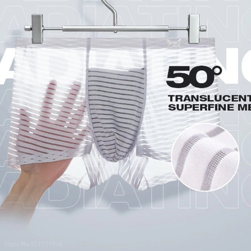 

3Pcs Xiaomi Men Underwear Boxers Breathable Men's Boxer Comfortable Shorts Boxer Thin Ice Silk Without Trace Men's Panties