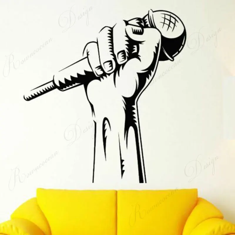 Microphone Singer Music Home Decor Wall Stickers Vinyl Decoration Murals Wallpaper Removable Interior Design Art Decals 4168 | Дом и сад