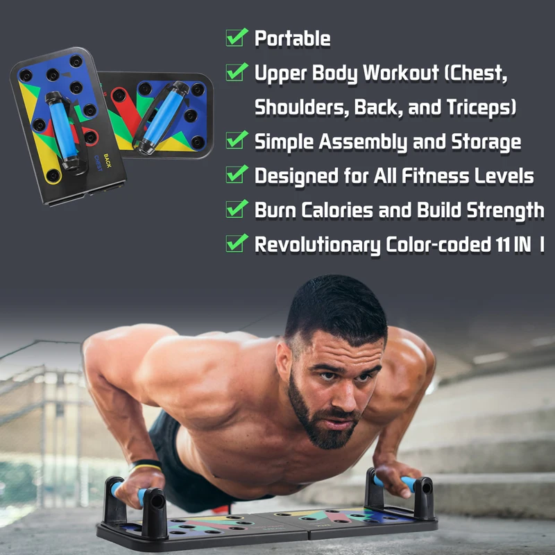 

9 in 1 Push Up Board Home Gym Comprehensive Exerciser Foldable Adjustable push up Rack Stand Body Building Fitness Equipment