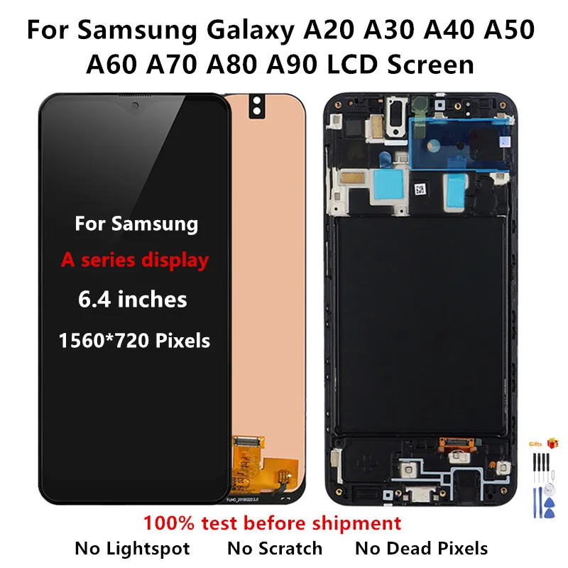 Новый OLED-дисплей для Samsung Galaxy A20 A30 A40 A50 A60 A70 A80 ЖК-дисплей с сенсорным экраном и