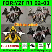 new abs motorcycle full injection mold fairing kits fit for yamaha 2002 2003 yzfr1 02 03 yzf r1 bodywork parts whole fairings