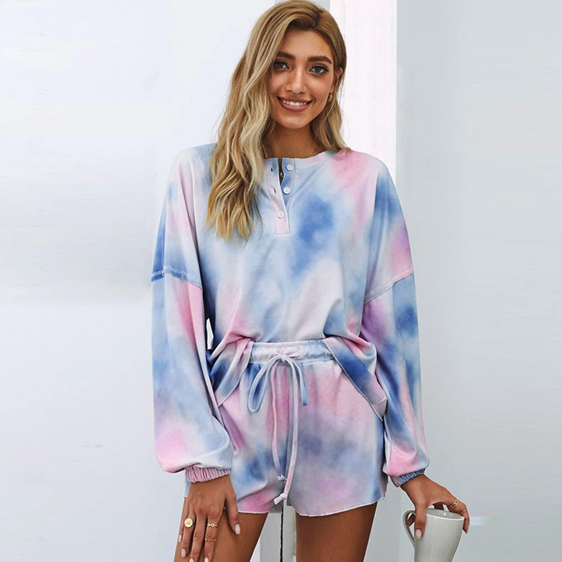 Новый вареный комплект сорочка женская пижама с коротким рукавом комплекты топы