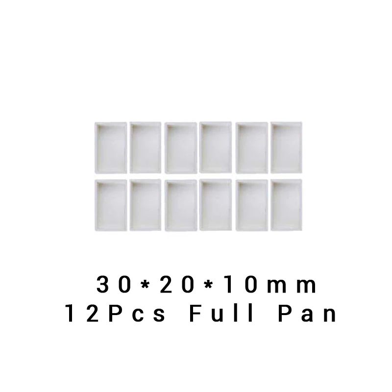 12Pcs Full Pan 6/12/24/36/48 шт пустые полный/половина Пан белый полукювет Краски Пластик акварель Краски сетки полукювет палитра художника товары для рукоделия - Цвет: 12Pcs Full Pan