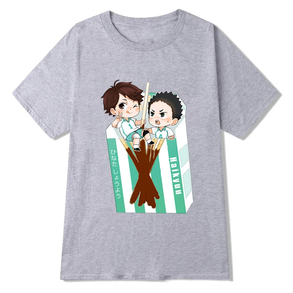 

Anime Haikyuu Print T Shirt Women Men Unisex Kawaii Cartoon Tees Funny Anime Fashion T-shirt