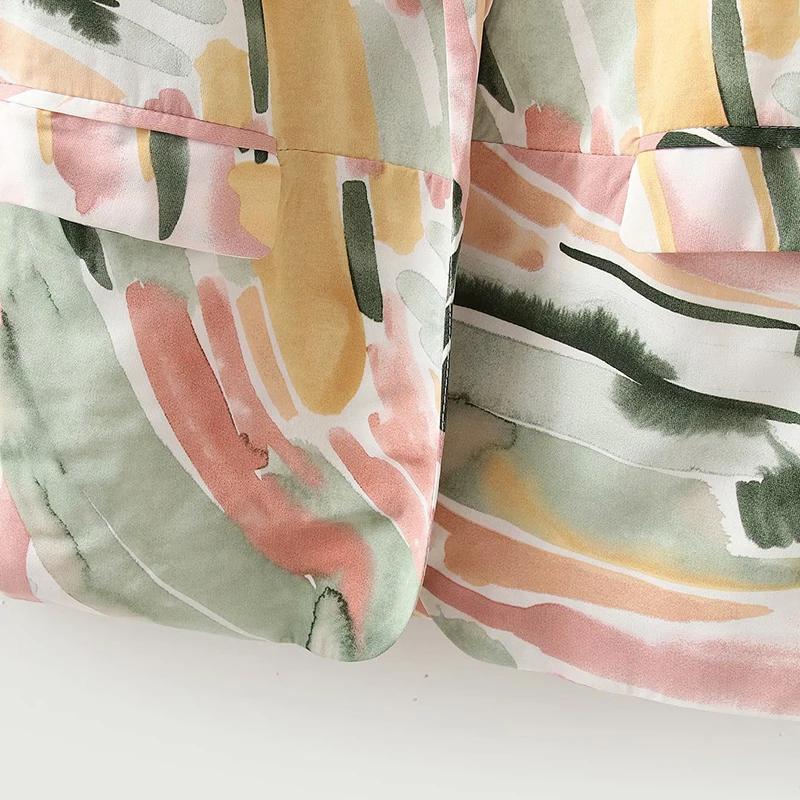 

SISPELL Causal Blazer Coats For Female Lapel Collar Long Sleeve Loose Print Colorblock Women's Casual Coat Fashion Streetwear