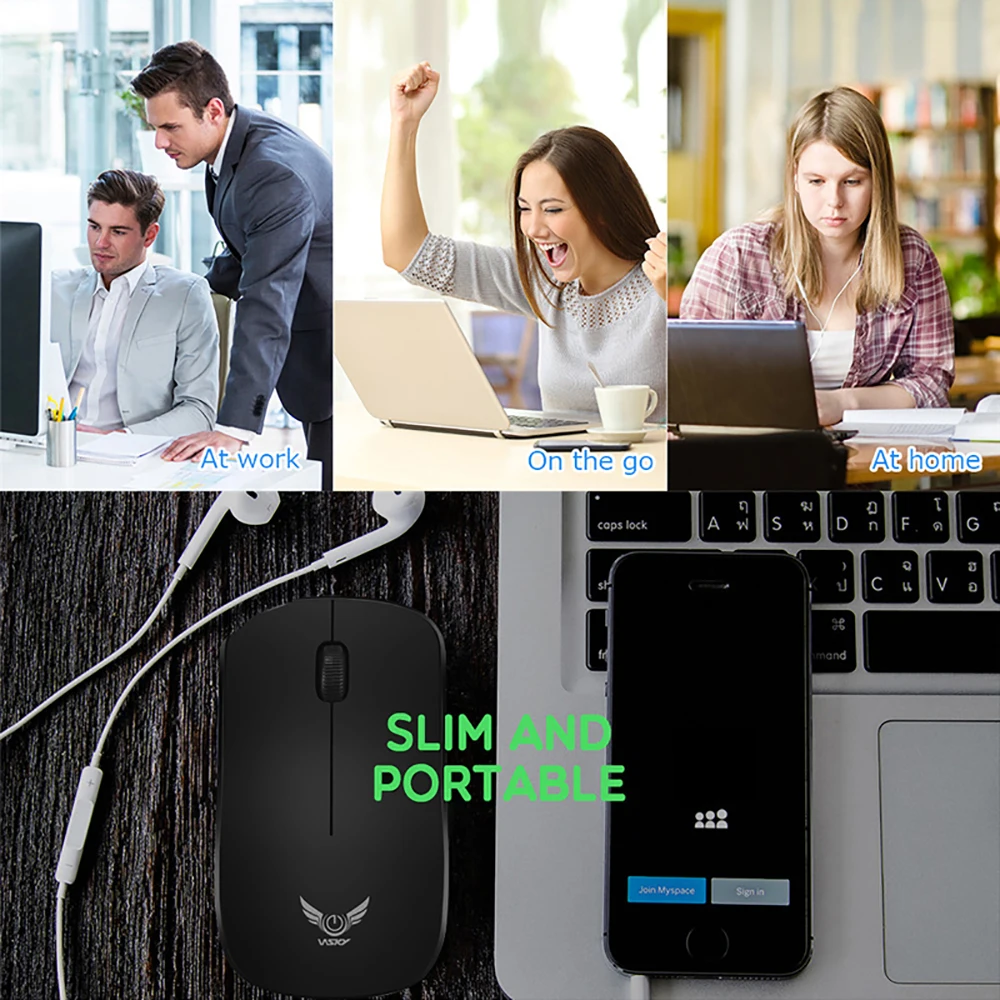 VicTsing XX886 беспроводная мышь 2,4G USB опция бесшумные мыши 1600 dpi Бесшумная компьютерная мышь PC Mause для ноутбука