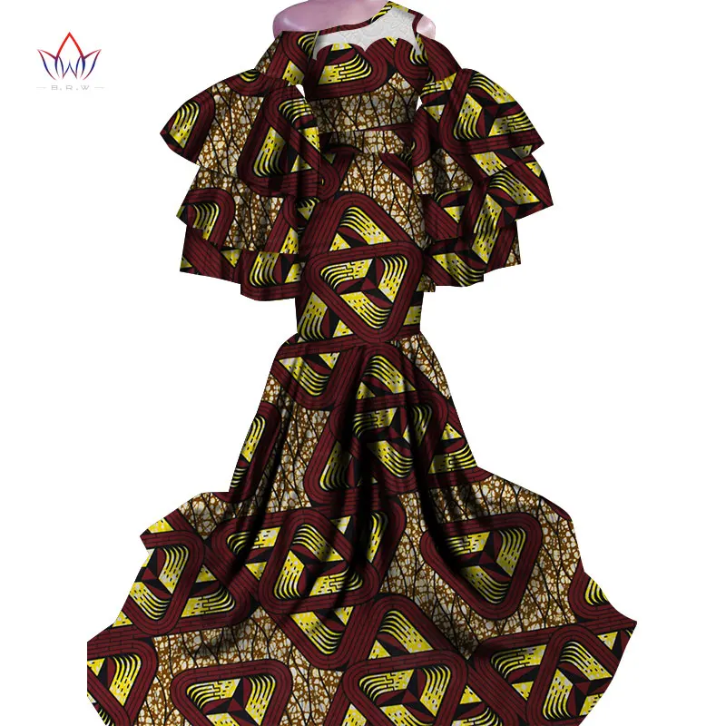 Платье Горячая Vestidos Дашики женское платье хлопок Принт традиционная африканская одежда рыбий хвост и земля одежда для женщин WY4336 - Цвет: 12