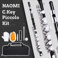 naomi piccolo c key cupronickel flute silver plated wcase cleaning rod and cloth and gloves woodwind instrument