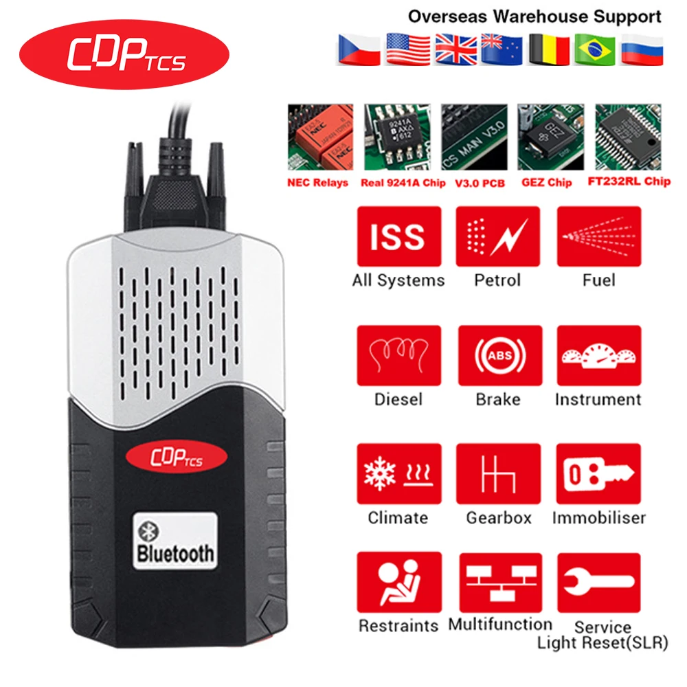 CDP TCS multidiag pro Bluetooth,00 keygen V3.0 реле NEC obd2 сканер автомобилей грузовиков OBDII диагностический инструмент