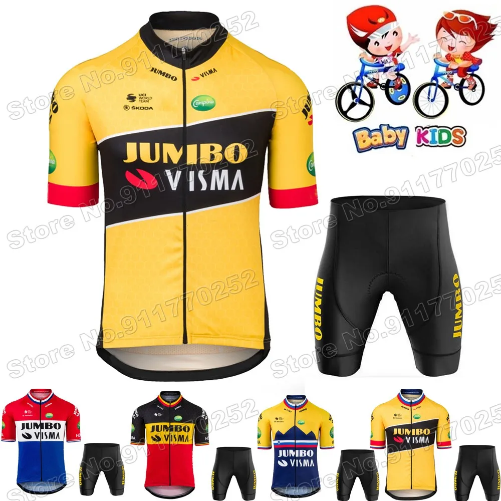 Комплект одежды для велоспорта Jumbo Visma мальчиков и девочек одежда из Бельгии