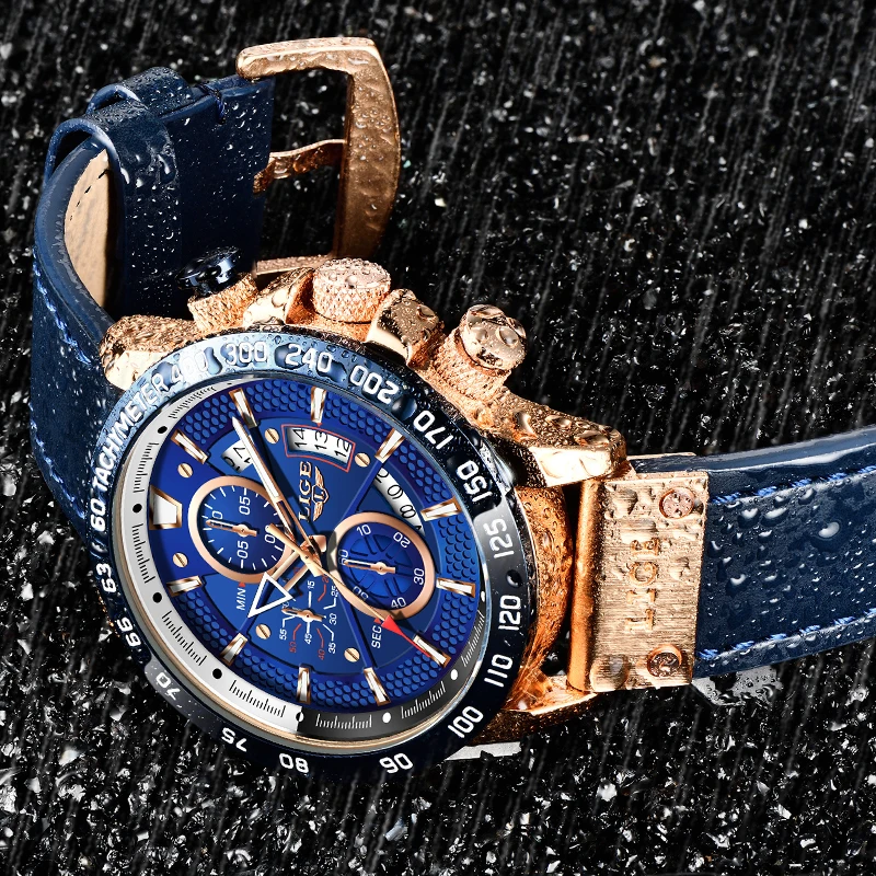 

2021 New LIGE Mens Watches Top Brand Luxury Men Military Sport Wristwatch Leather Quartz Watch Men erkek saat Relogio Masculino