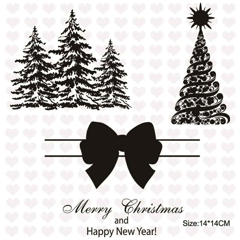 Прозрачный штамп и металлические Вырубные штампы для скрапбукинга Дерево лук