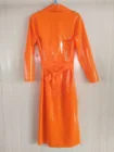 100% латексное пальто резиновая красивая ветровка унисекс, чисто Оранжевая Куртка, размер XS-XXL