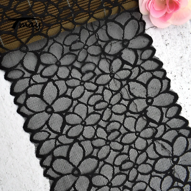 #1528 черно-белый армейский зеленый цвет 1 ярд стрейч эластичная кружевная отделка