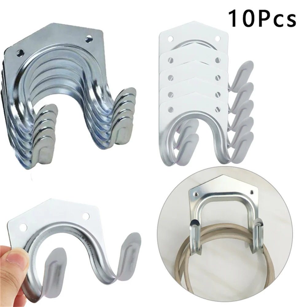 

10pcs/set Traditional Hanger Hooks Set Tools Strong U Shape Hooks Hang Garage Shed Hanging Bracket Garden Storage Holder Rails