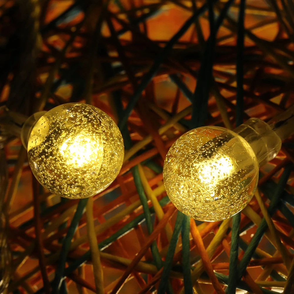 Праздничный фонарь Сказочный струнный свет супер яркий 20LED хрустальный шарик ярд