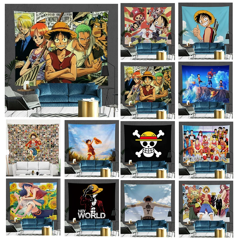 

One Piece Tapestry Room Decor Wall Hanging Cloth Bedroom Monkey D Luffy Boa Hancock Background Tapestries Dormitory Decoration