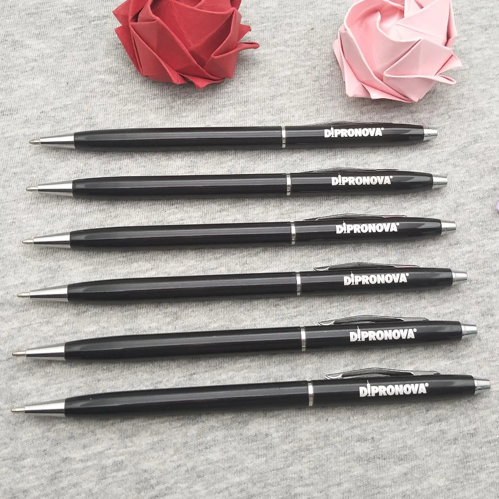 Новый дизайн логотипа гравированные ручки Серебряный и Золотой зажим шариковая