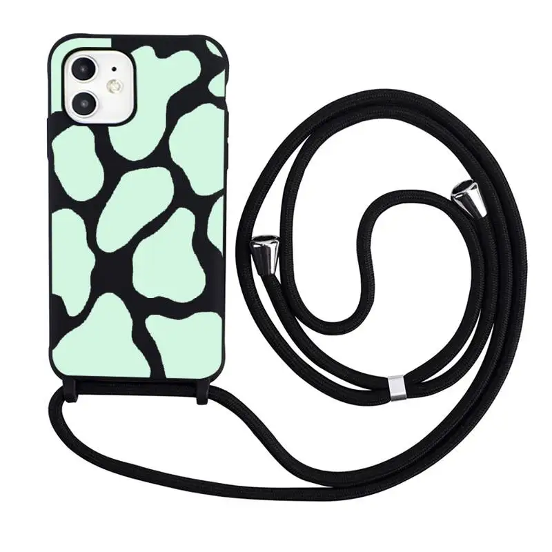 

Cow color Print fashion Pattern texture Phone Case Necklace Lanyard for iPhone 12 11 8 7 se 2020 mini pro X XS XR MAX Plus