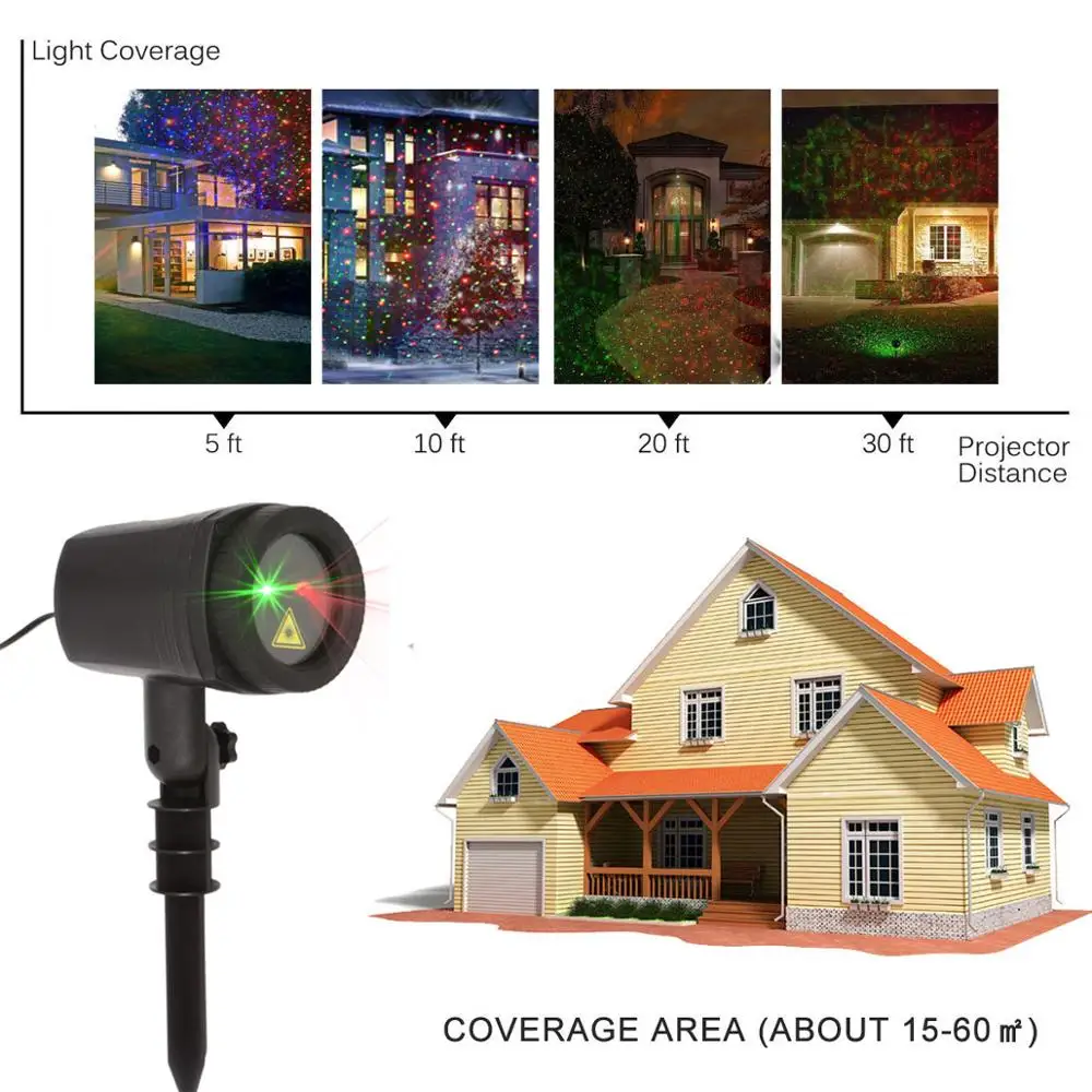Уличный праздничный световой проектор Рождественский лазерный светильник s