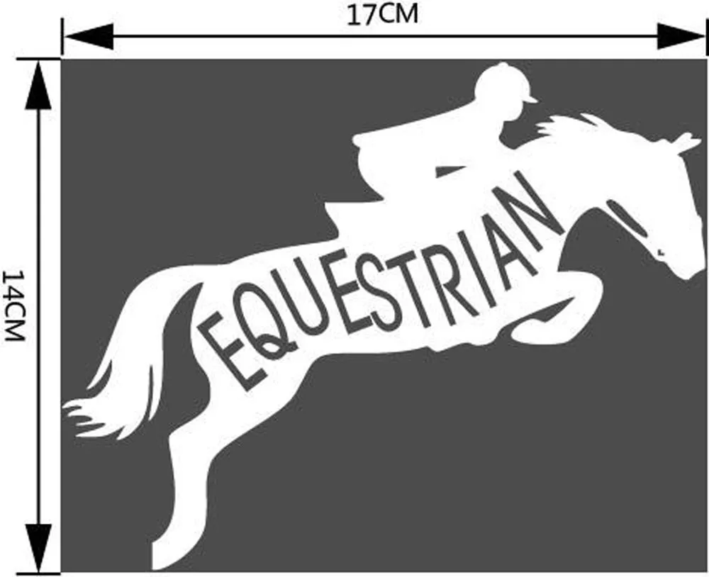 17x14 см наклейка для автомобиля Лошадь Прыжки Конный автомобиль окно графическая