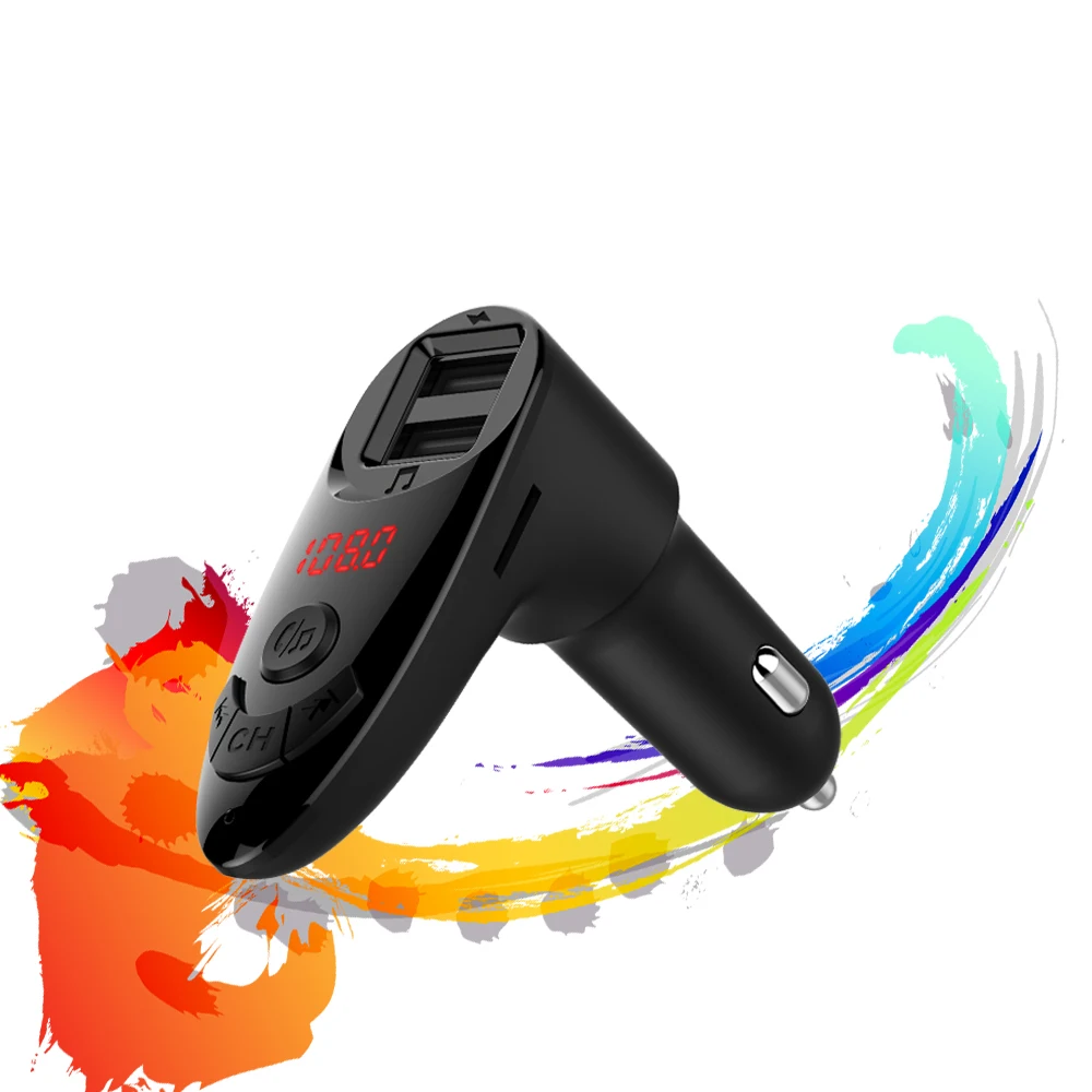 Bluetooth Беспроводной автомобильный набор Handsfree FM передатчик быстрая зарядка Dual USB